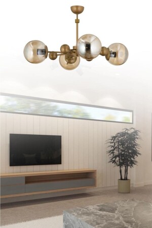 MNZ-نايروبي 4 قطع قديمة القياس الصفراء الكرة الزجاجية الشنارة 160504000639 - İstanbul Avize