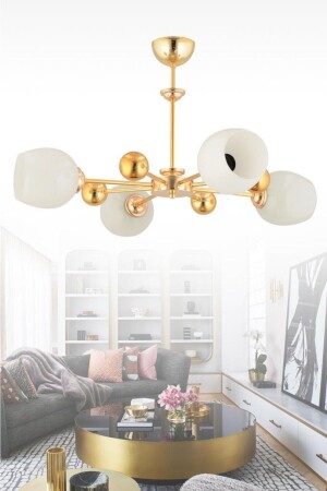 MNZ-نايروبي 4 قطع ذهبية بيضاء غير مرقة زجاجية شمعة 16050400640 - İstanbul Avize