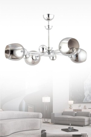 MNZ-نايروبي 4 قطع فضية مدخنة ضوئية الزجاج 16050400640 - İstanbul Avize