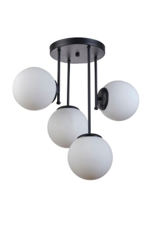 MNZ-فانيسا تصميم معاصر غرفة المعيشة المطبخ غرفة النوم الأسود اللون الأبيض الزجاج 4-قطع الشنارة 172478 - Modavize