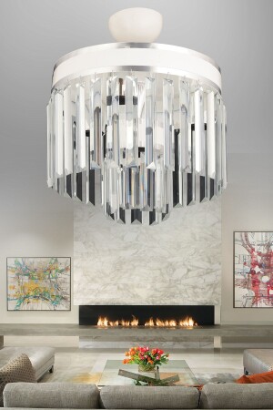 MNZ-جيل 4 قطع 2 طبقات كروم أبيض زرقاء بلورات 30 فخمة غرفة المعيشة شمعة TYC00411585788 - KUZEY AYDINLATMA