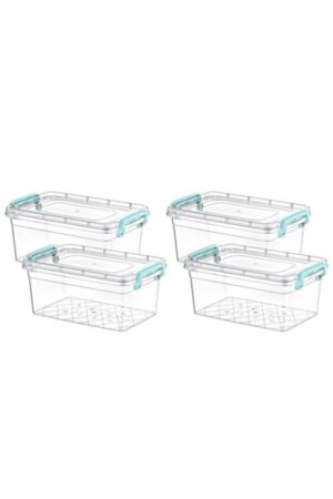 صندوق من البلاستيك MNZ 4 قطع حاوية تخزين مع الغطاء والمسدس 2 lt 14x22x10 - Kivi Home