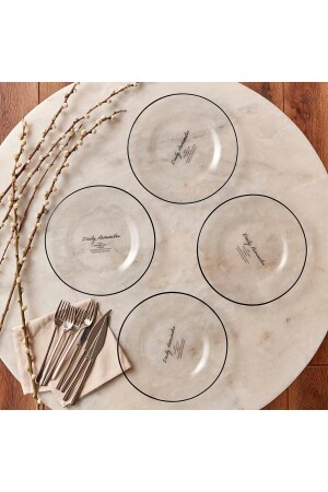 MNZ- يومي التذكير خدمة لوحة مجموعة من 4 أسود (26 سم) 23512 - Bella Maison