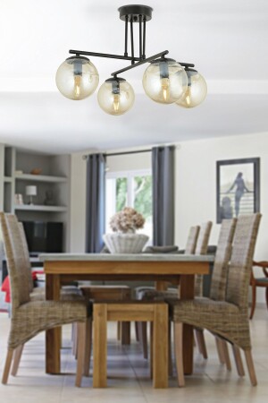 MNZ-مالي 4 قطعة شمعة سوداء مع زجاج العسل غرفة نوم صغار حديثة غرفة نوم غرفة المعيشة الاحترافية شمعة 3448-04-02-BL - Apliqa