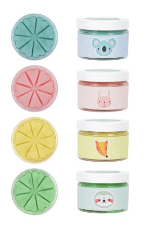 طقم لعب طبيعي من طراز MNZ 4 قطع لون البستيل مجموعة 4*150gr 868193350971005 - Bonnie Play Dough