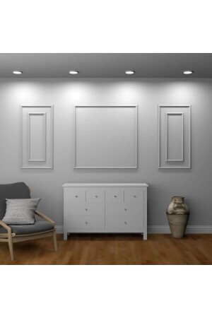 MNZ- ديكوراتيف طلاء 4 سم سيتروفون جدار لات قبل القطع 5 قطعة إطار حزمة BYSDEKOR02002 - BYSETİCARET