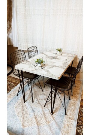 مقعد طعام MNZ طاولة المطبخ مقعد الأسلاك لـ 4 أشخاص مقعد النموذج الجديد 70/110 - Yusgos