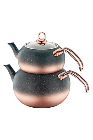 MNZ-غرانيت 4 قطعة متوسطة الكرة كوب الشاي مجموعة النحاس 8210 OMS8210BAKIRM - Oms