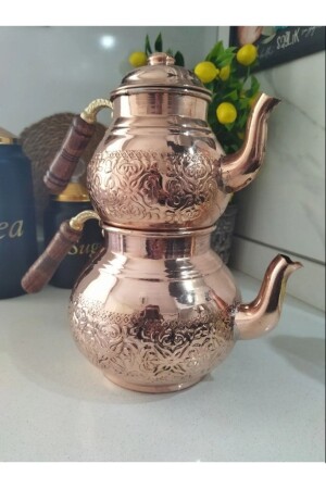 MNZ-نحاس حجم كبير طاسة حقيقية مع معقب خشب 4 قطع 8690945471756 - Zenlife