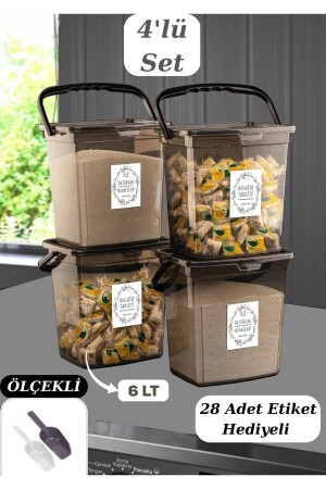 صندوق المطهر MNZ طقم حبة الدقيق والخضروات حاوية علبة الطعام مجموعة 4 (ANTHRACITE) المطهر الموزع Alamut235-4 - Alamut Home