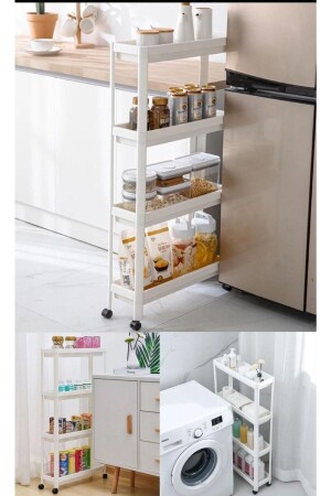 MNZ-متعددة الأغراض 4 طبقات منظمة المطبخ والحمام رف مع العجلات - Bayev