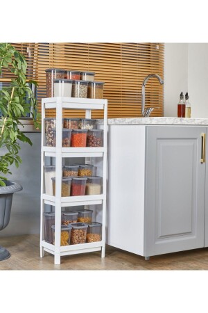 MNZ-بيضاء 4 طبقات رف وحدة الحمام رف الشامبو التجميل رف المطبخ الحمام قفزة الحمام منظمة رف - Carpekitchen