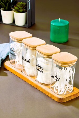 صندوق تخزين من الاكريليك من الـ MNZ مع مقعد خشبي و 4 حزمة صناديق القطن مع علامة شفافة - Fbzhome