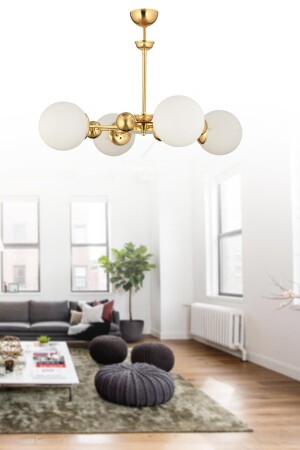 MNZ-نايروبي 4 قطع من الذهب القضية الكرة البيضاء الشمعة الزجاجية - İstanbul Avize