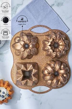 كيك مشترك من طراز MNZ 4 قطع ذهبية - Karaca