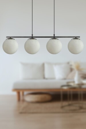 كأس من الزجاج الأبيض من قصر MNZ الأسود تصميم عصري طاولة الطعام القمة - غرفة المعيشة 4 قطع شمعة LA12000030 - Fer Avize