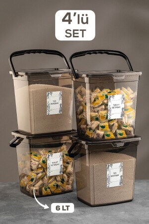 MNZ- مجموعة من 4 حاويات تخزين المواد المضطربة مع حوافز - لوحات محمولة صندوق تخزين المواد المضطربة البلاتين MCH-7 - Meleni Home