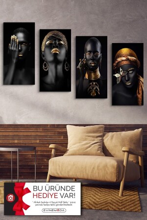 MNZ-أفريقية النساء 4 قطعة طلاء MDF EVN-4D-58 - Evimemoda