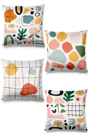 MNZ-مضاعفة الجانب المطبوعة التجريدة المخطط 4 قطع سويد رمي غطاء الوسادة PLV0S119 - Pilloveland