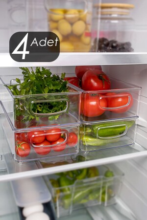 MNZ-من الداخل منظمة الثلاجة داخل الباب منظمة الثلاجة سلة تخزين الحاوية 4 قطع داخل منظمة الثلاجة - Porsima