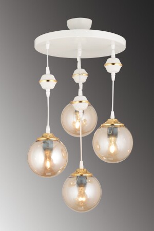 المصابيح المعلقة من MNZ صلة الأبيض 4 قطع بال غلوب العرض العلوي للأسفل المواجهة للفخامة الشنادل snsz501166 - Genel Markalar