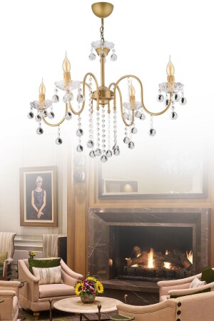 شجرة النخيل MNZ 4 قطع تمزق حجر الكريستال صعودية المواجهة للفخامة الشنابل SNSZ81110250 - SONSUZ AYDINLATMA&AVİZE