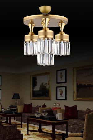 MNZ-نايروبي 4 قطعات القديمة المطبخات الكريستال الحجر الصفراء المخططات الأسطوانة الفاخرة الشنابل TYC008354 - Kraliçe