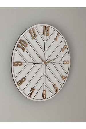 ساعة جدارية من الخشب من MNZ مع رقم المرايا المرجع (40 سم) AHSP11 - harika crown