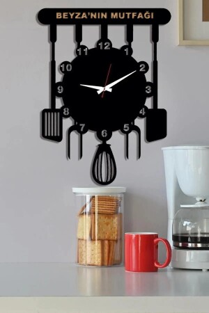 ساعة مطبخ مزخرفة خشبية مخصصة من MNZ 40 سم - Ensa Design