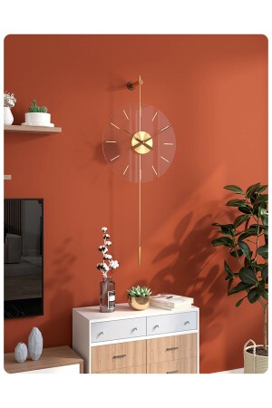 ساعة جدار من الذهب الراقية من الجاذبية من الـ MNZ 40 سم - ساعة جدار معدنية ومصنوعة من الزجاج الحديثة - Metaquartz Aksesuar