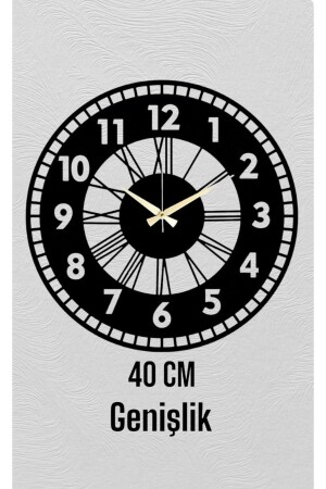 MNZ-رومانية رقم مربع مربع مربع إطار الجدار ساعة 40 X 40 Cm Pk06008 - Genel Markalar