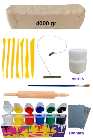 عكرونة من المواد الكيميائية من طراز MNZ 4000gr، 7pcs غفوة البلاستيك (مجموعة نموذجية) ، قطع الأسلاك، غاوش، ط - O&S Oyun ve Sanat Eğlen-Üret