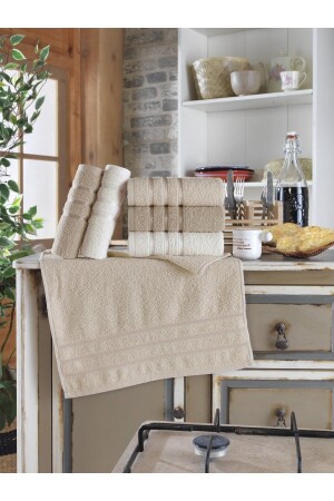 MNZ-ثلاثة خط 40x60 سم 6 قطع مضادة للبكتيريا يد و منشفة الوجه - Binnur Home