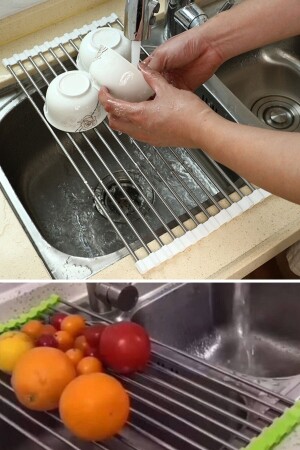 MNZ-® مخزن مقعدة من الفولاذ المقاوم للصدأ الخضروات الأطباق الفاكهة جفاف الصفائح 43 × 23 سم TYC005212 - Buffer