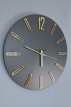 MNZ-- أسلوب جديد - أنتراتيت جراي وذهب - 45 سم ساعة الجدار 012023NMAGU - Blackframe