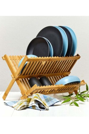 MNZ-دافيس - رف الأطباق الكبير الحجم 45 سم 2021-57 رف الأطباق البامبو - AVANTAGE HOME