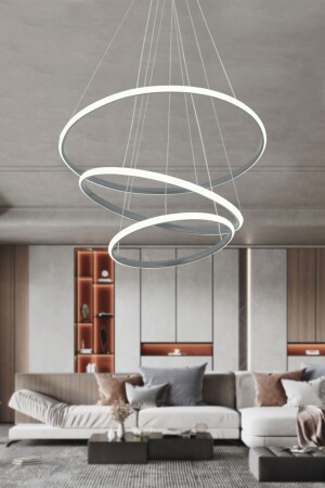 MNZ-دارسي 45x35x25 دائرة كبيرة دخان مصباح معلق حديث ضوء أبيض قاد الشنادل - Dekorluna