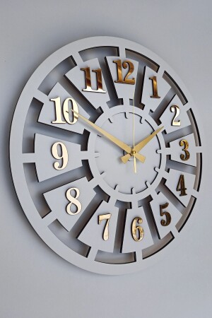 رقم MNZ-بيضاء ساعة جدار مفصلة 45x45cm - Sevgicraft