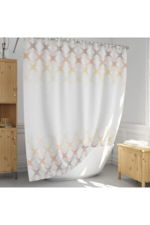 النموذج الأبيض من النموذج MNZ - الستائر المزدوجة للدش 4644 2x100 سم x 200 سم - Evdy