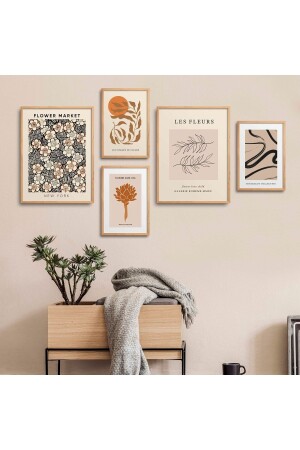 MNZ-طبيعي الخشب إطار 5 قطع طلاء مجموعة خمسة-033 - Homepack