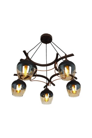 حلقة من الـ MNZ 5 قطع الشمعة البني - ((106-مرتبة بالأسود) 3140 05 0800 00 04 - Taşcan Aydınlatma