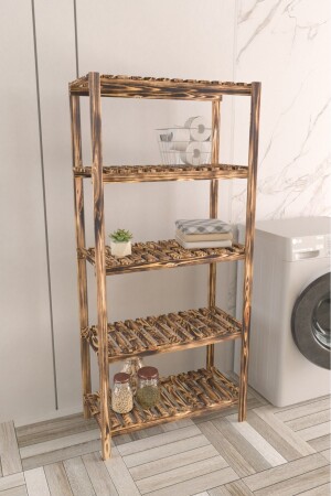 منظمة حمام الخشب الصلب من MNZ مع 5 رف 148*69*33*cm orgnr101 - Victor Vallery