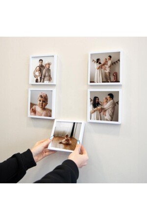 إطارات بولا بيضاء قابلة للإزالة من MNZ - حزمة من 5 14x14 سم إطار سطح المكتب والجدار - Nobbystar