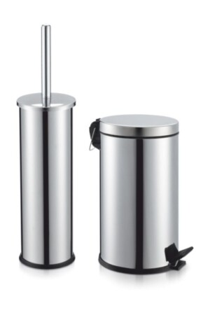 MNZ-لاستين 5 ليتة صناديق القمامة - فرشاة المرحاض مجموعة من 2 حمام مجموعة (مبهرة) AB13091485 - Alper Banyo