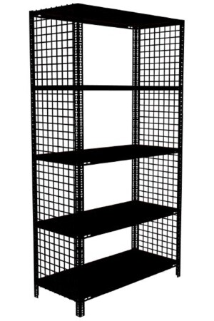 MNZ-® 5 طبقات ملونة سد قفص الصلب. رف أزيائي 43x93-أسود 200 سم 5KRTLKRF-70 - RafBurada