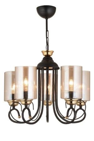 برج MNZ- 5 قطع زجاج أسود أسطوانة فاخرة صمام صعودية 5055 - KARDELEN AYDINLATMA AVİZE