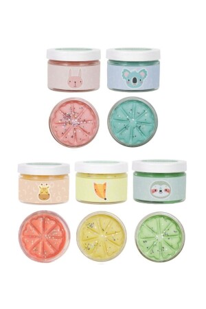 طقم لعب طبيعي من طراز MNZ 5 قطع لون البستيل الملمع مجموعة 5*150gr - Bonnie Play Dough