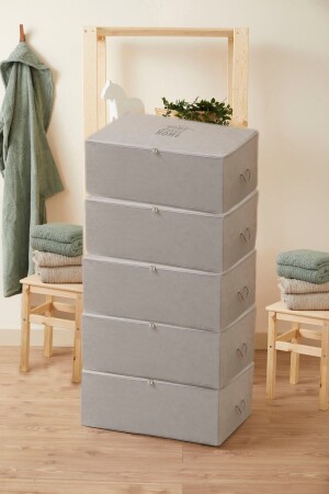 أكياس تخزين MNZ 5-قطع كبيرة الحجم رمادية تحت القاعدة تخزين غطاء المعدات التخزين المترتبة ~ حجم: 5x(62x46x22) - Renklibebek