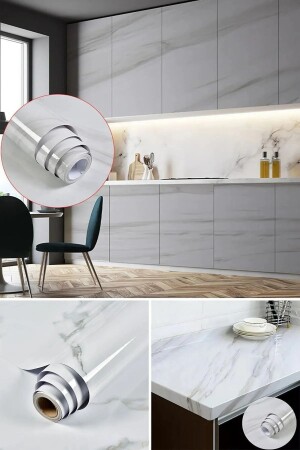 طلاء مطبخ من طراز من المرمار من طراز MNZ غطاء المكتب المرفق لفول 5 متر × 60 سم - Ani Ofis Kirtasiye