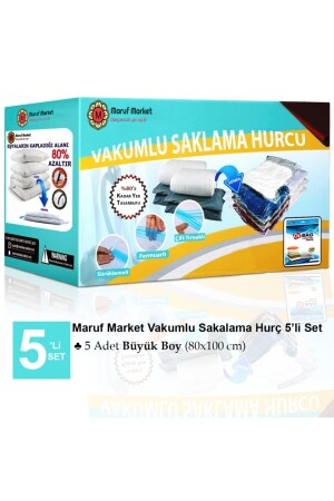 حقيبة تخزين MNZ-الفراغ مجموعة 5 قطع 80x100 سم وسادة حجم كبير ملابس الشتاء غطاء و كيلت الحقيبة 5 قطع 80x100 - ÜLBAG